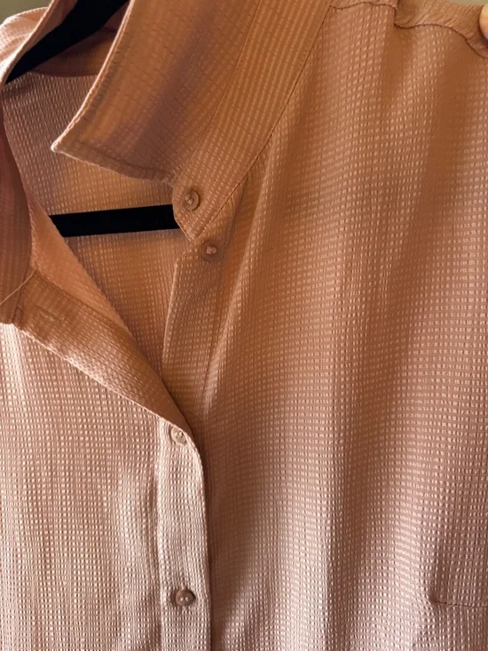 H&M Dusty Rose Long Button-Front Maxi Shirt Dress - Picture 4 of 4